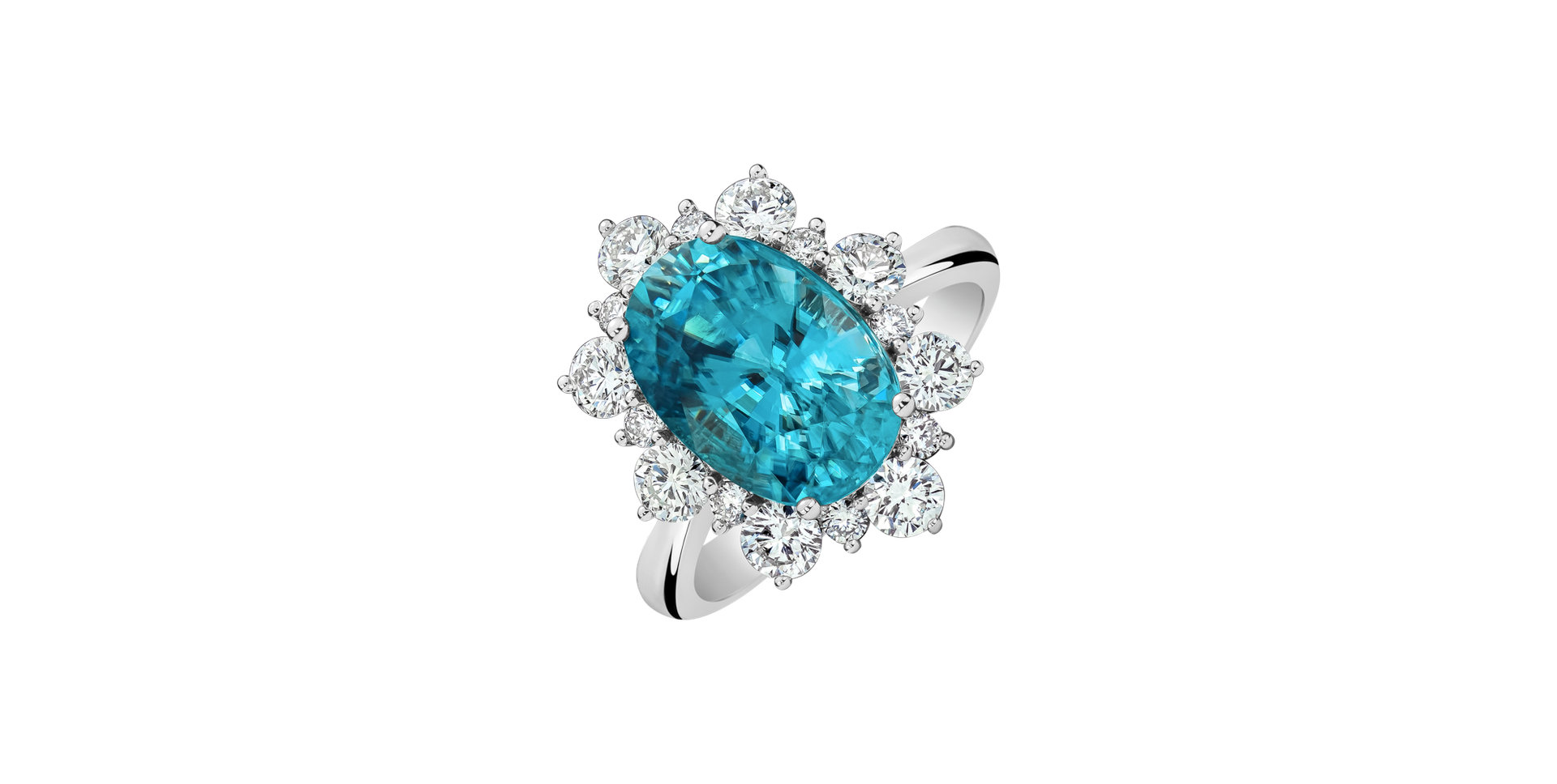 Prsteň s diamantmi a zirkónom Ocean's Crown
