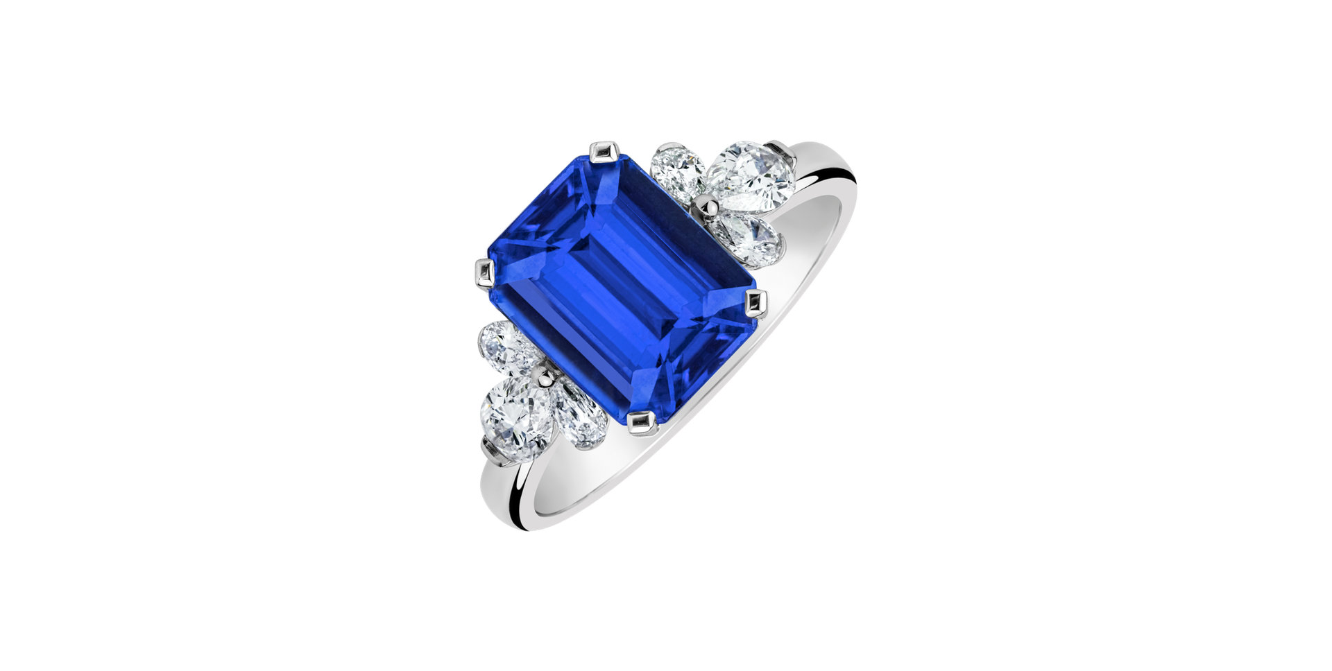 Prsteň s diamantmi a tanzanitom Blue Magic