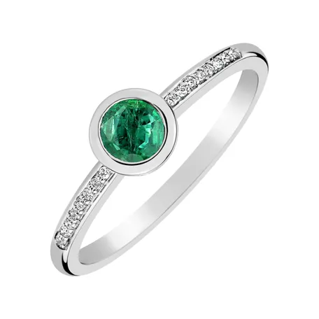 Prsteň s diamantmi a smaragdom Regal Sparkle