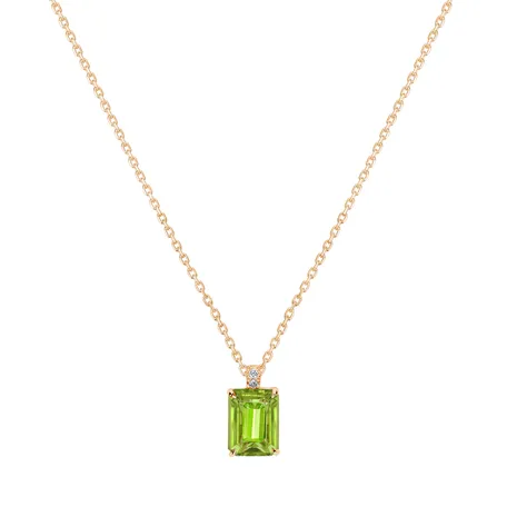 Náhrdelník s diamantmi a peridotom Mireth
