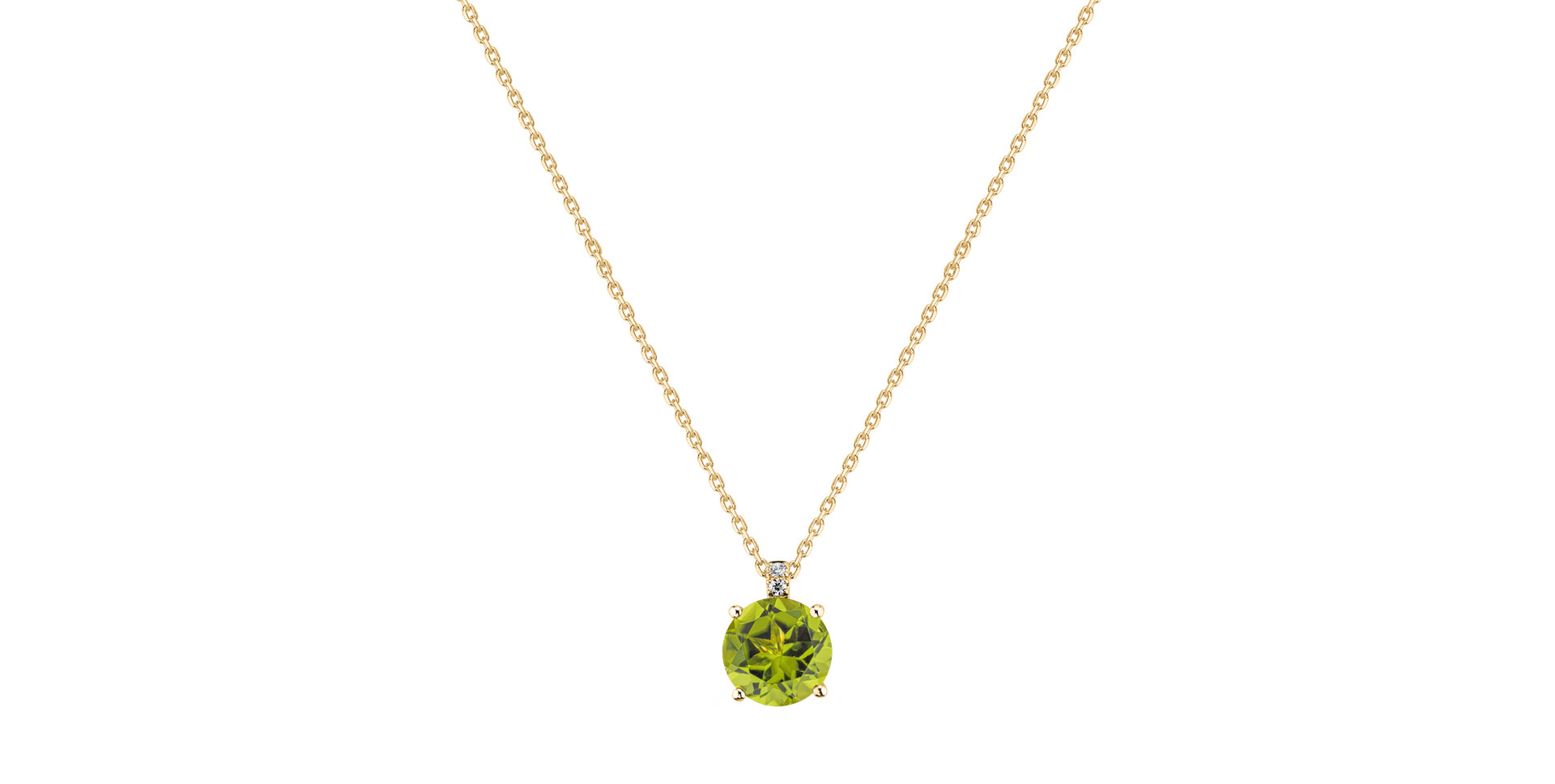 Náhrdelník s diamantmi a peridotom Zorabelle