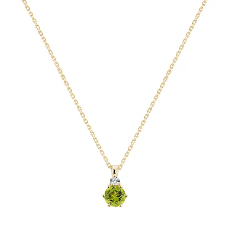 Náhrdelník s diamantom a peridotom Midnight Serenity