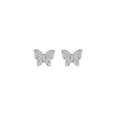 Náušnice s diamantmi Lucky Wings