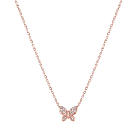 Náhrdelník s diamantmi Butterfly Touch