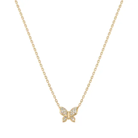 Náhrdelník s diamantmi Butterfly Touch