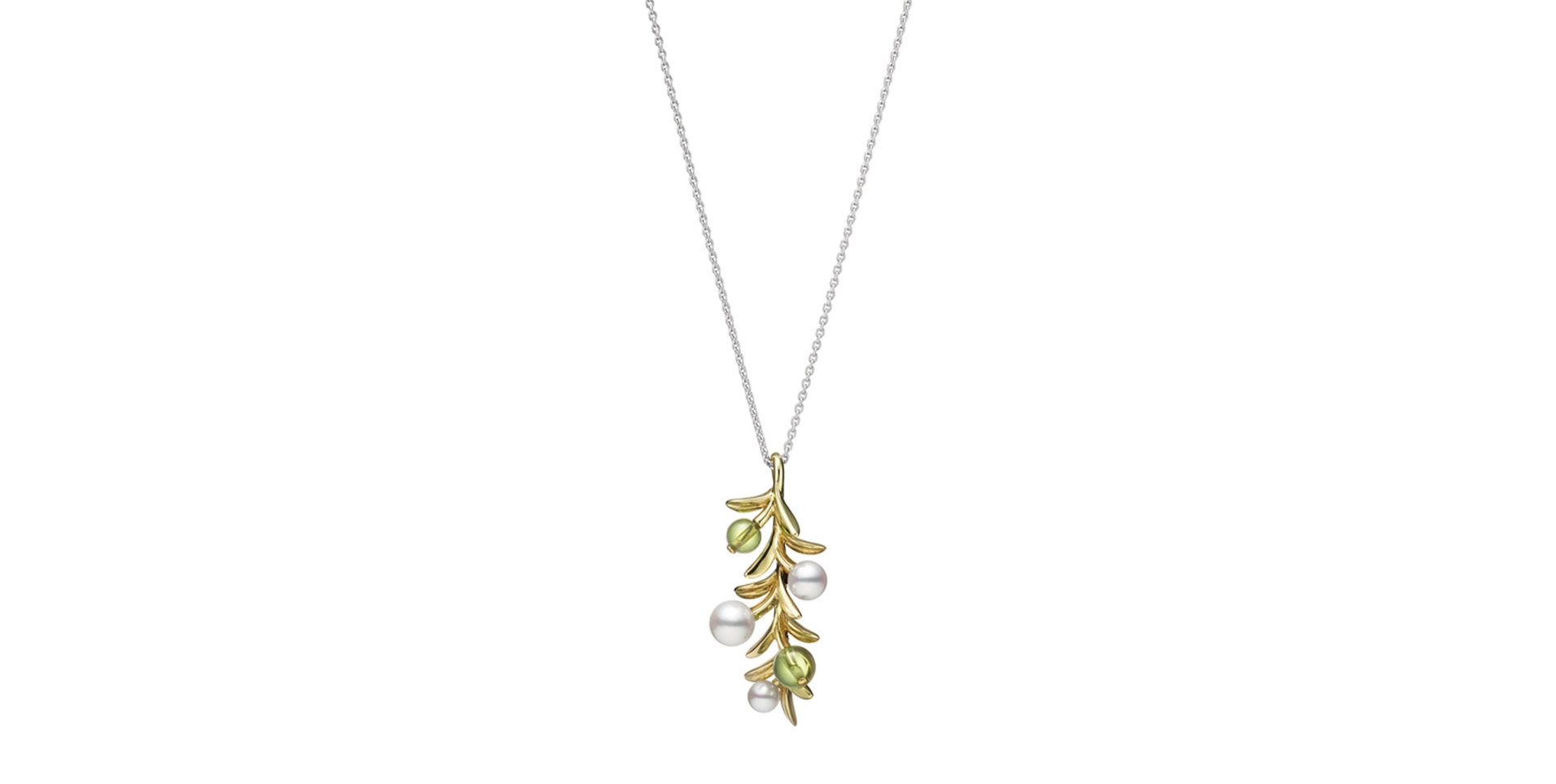Náhrdelník s peridotmi a perlami Olive necklace
