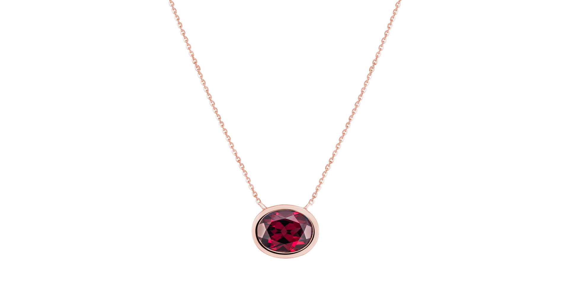 Náhrdelník s rhodolitom Satin Mirror