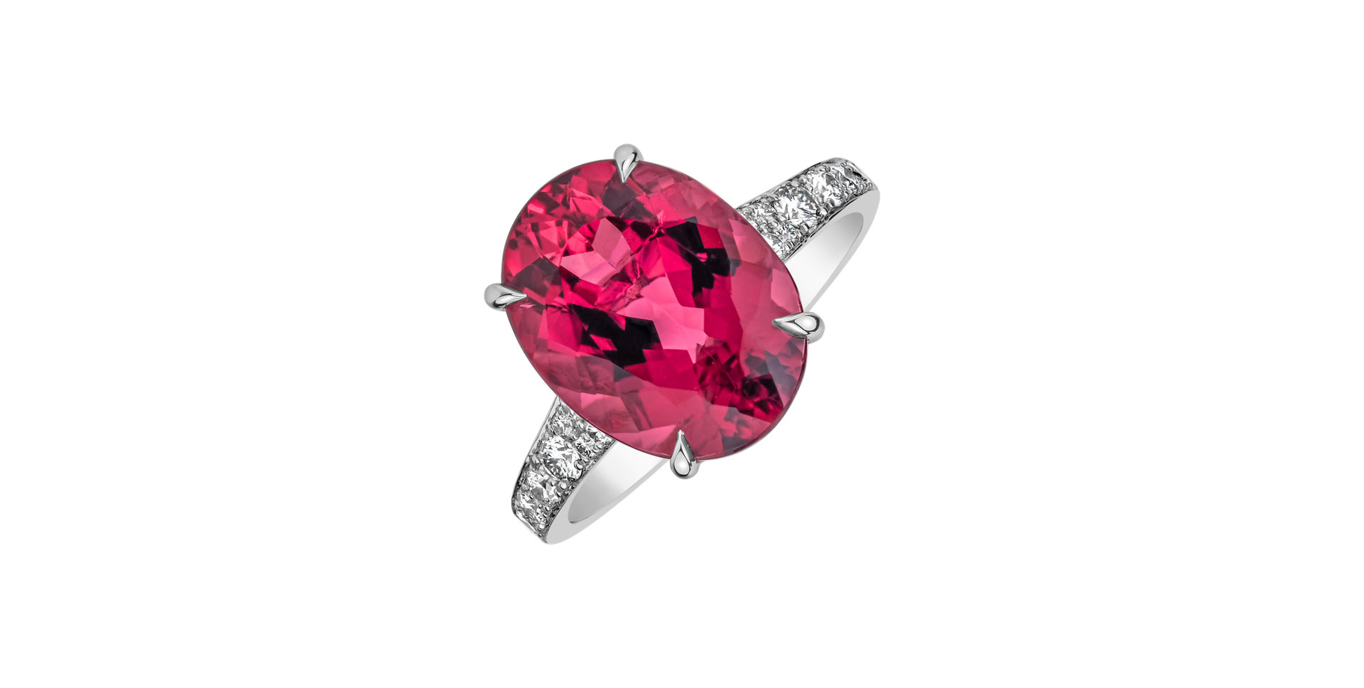 Prsteň s diamantmi a tumalínom Rose Flare