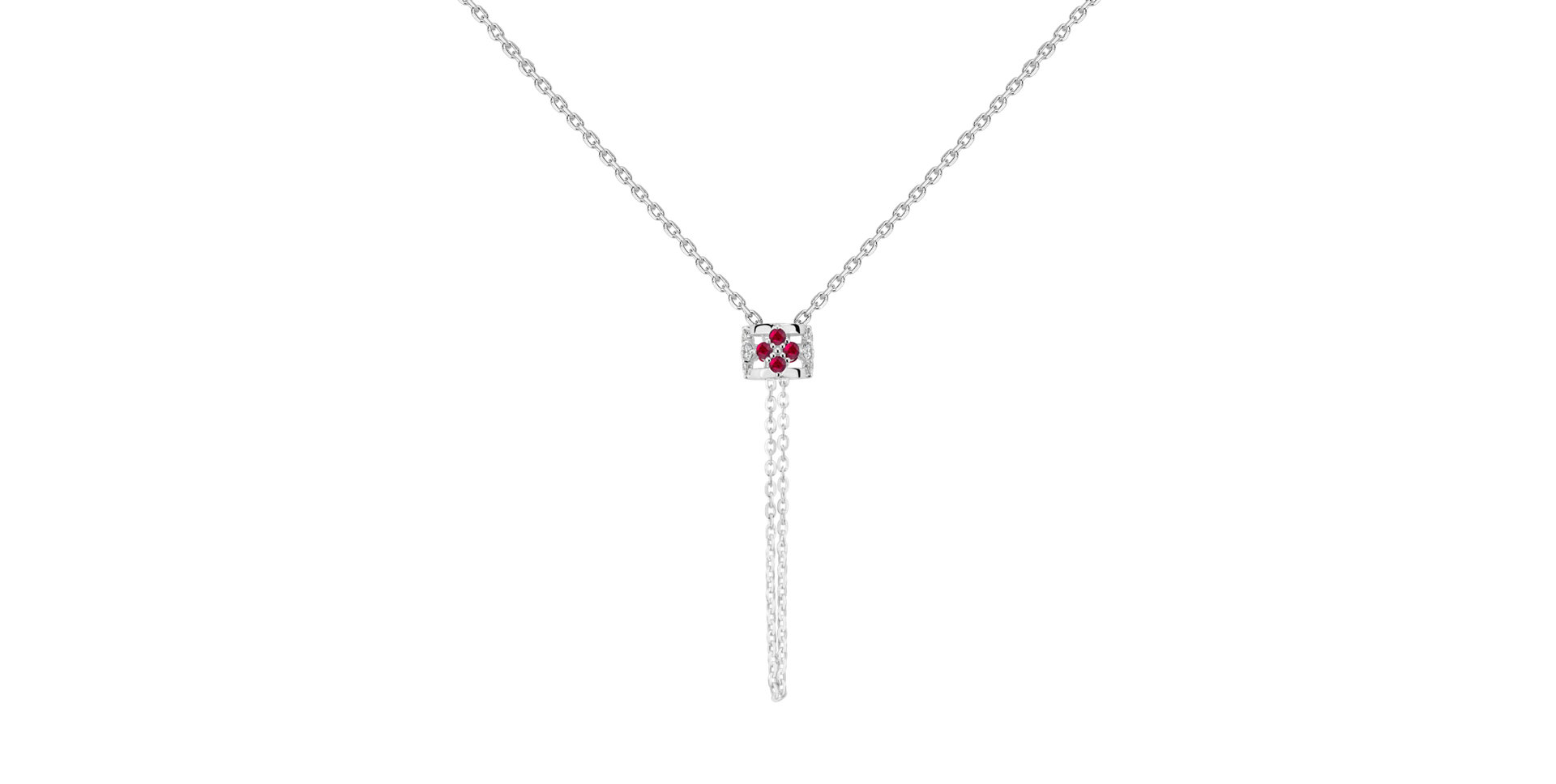 Náhrdelník s diamantmi a rubínmi Amea