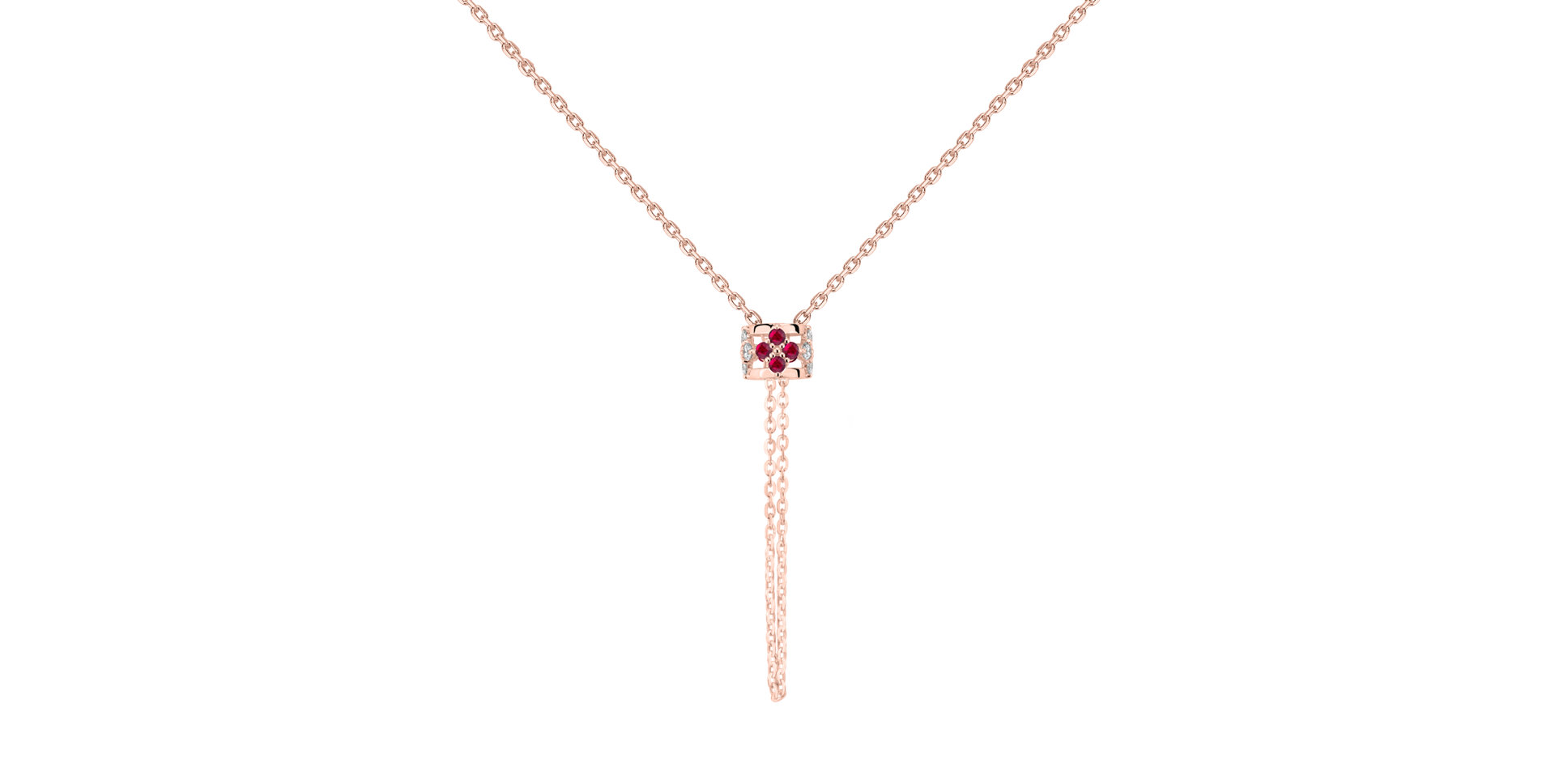 Náhrdelník s diamantmi a rubínmi Amea