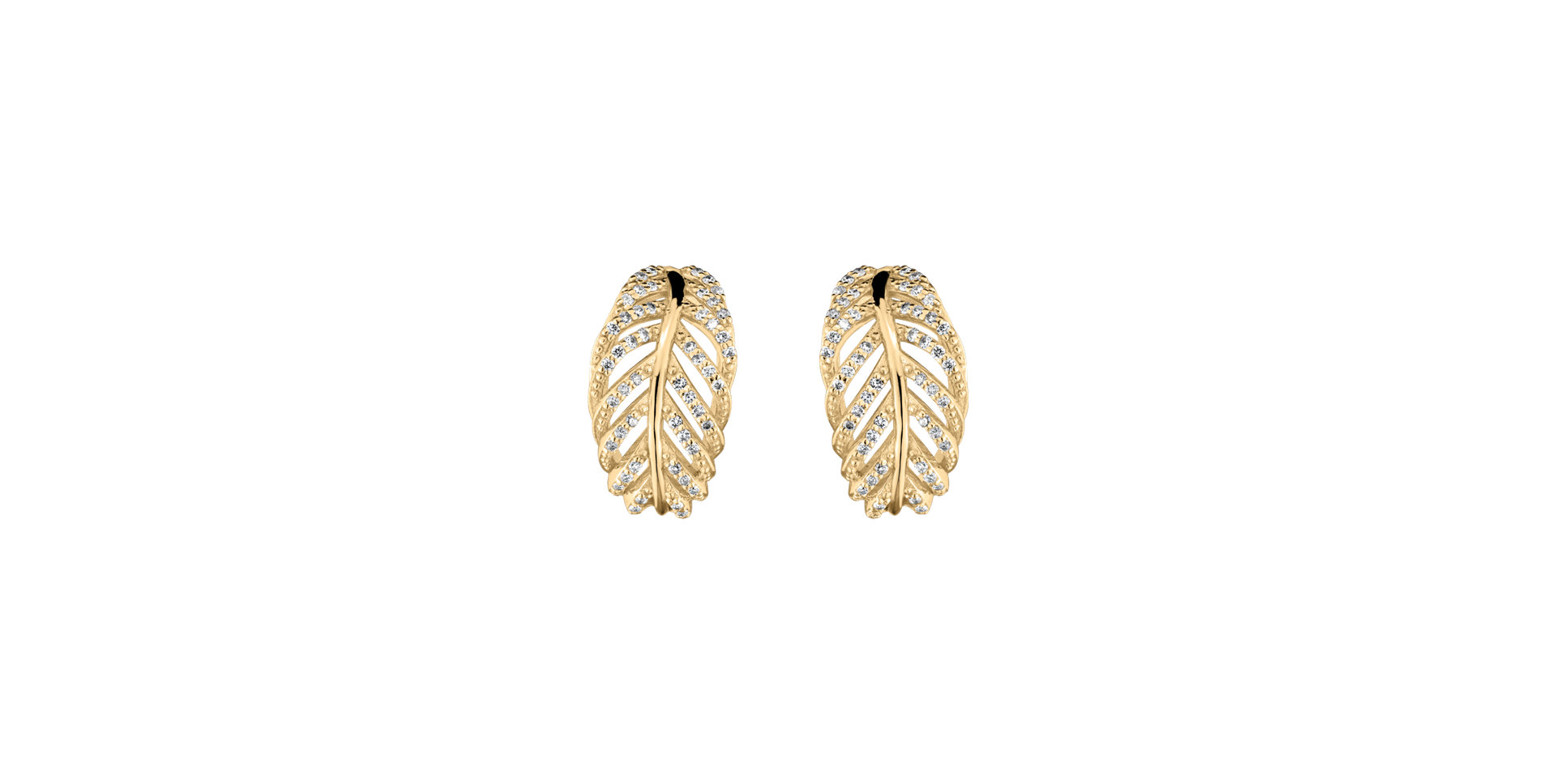 Náušnice s diamantmi Feather of Heaven