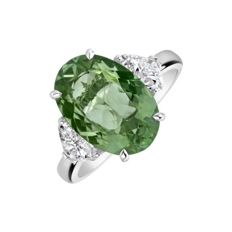 Prsteň s diamantmi a turmalínom Dravyn