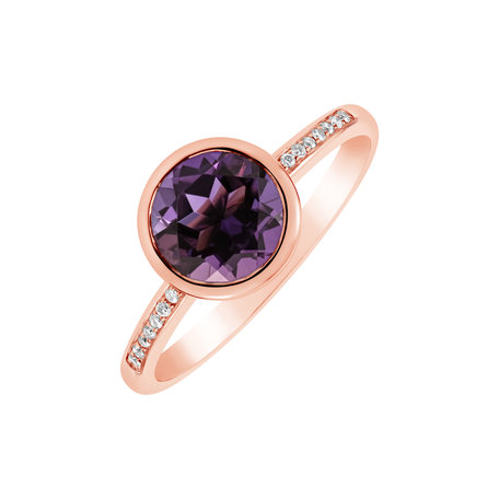 Prsteň s diamantmi a ametystom Regal Elegance