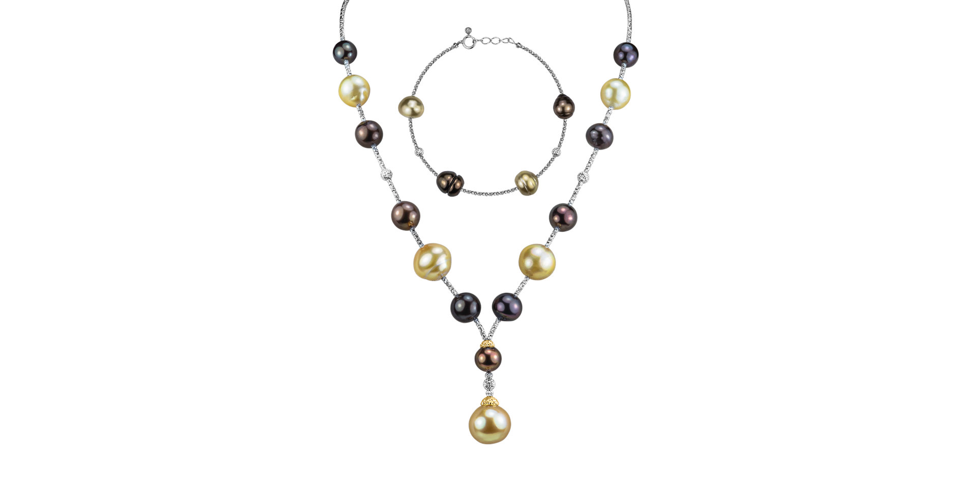 Náhrdelník a náramok s perlami Satin Pearls