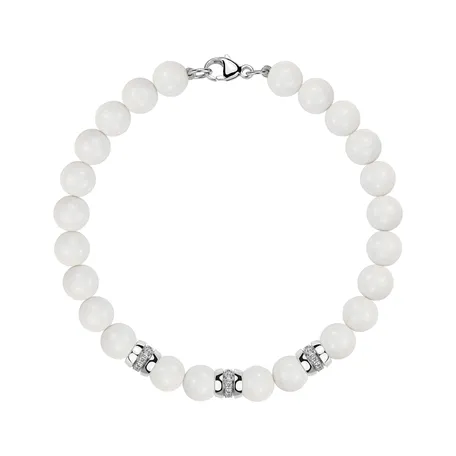 Náramok s diamantmi a achátmi White Mirage