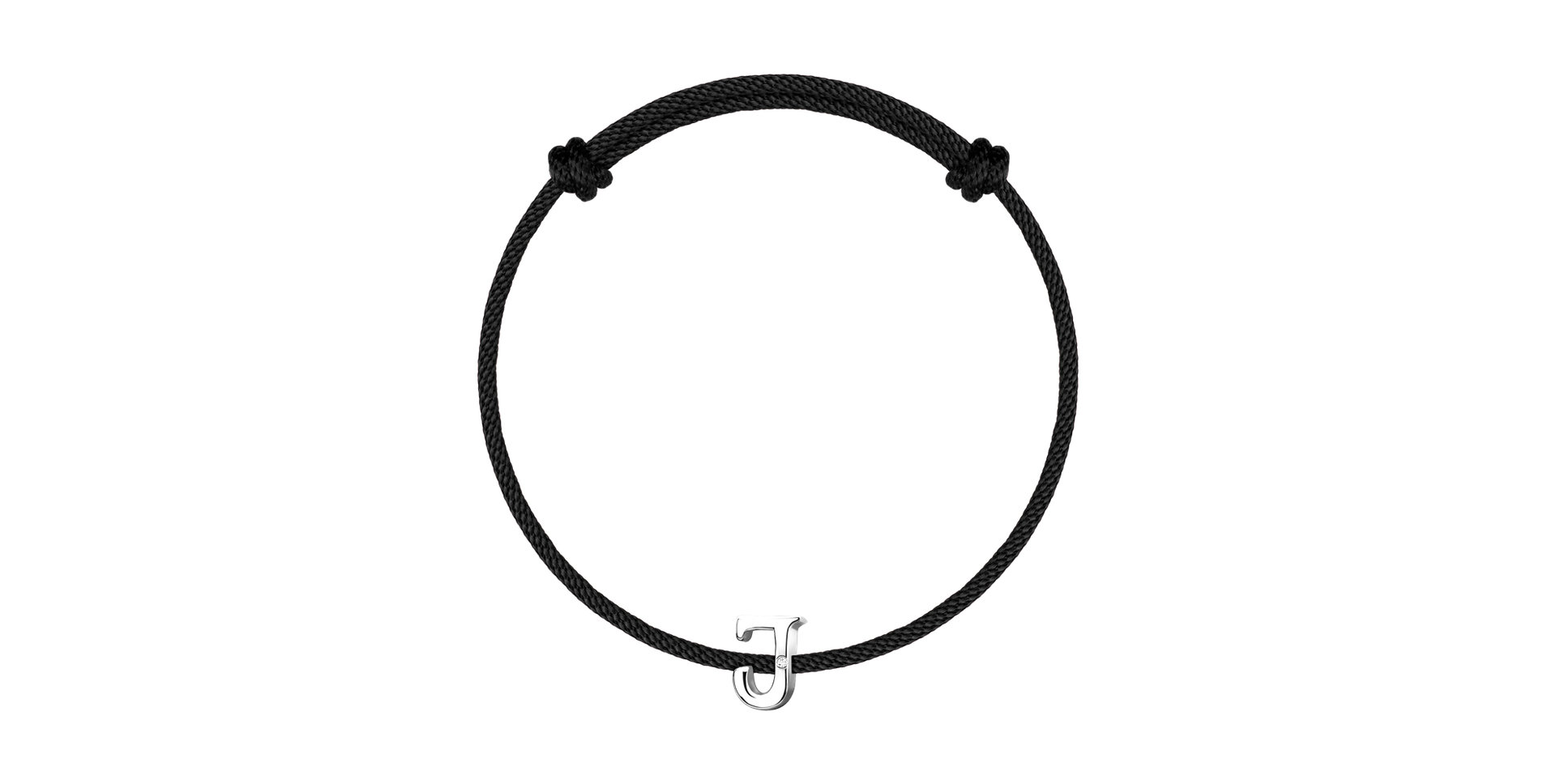 Diamantový náramok so šnúrkou Flat Line J