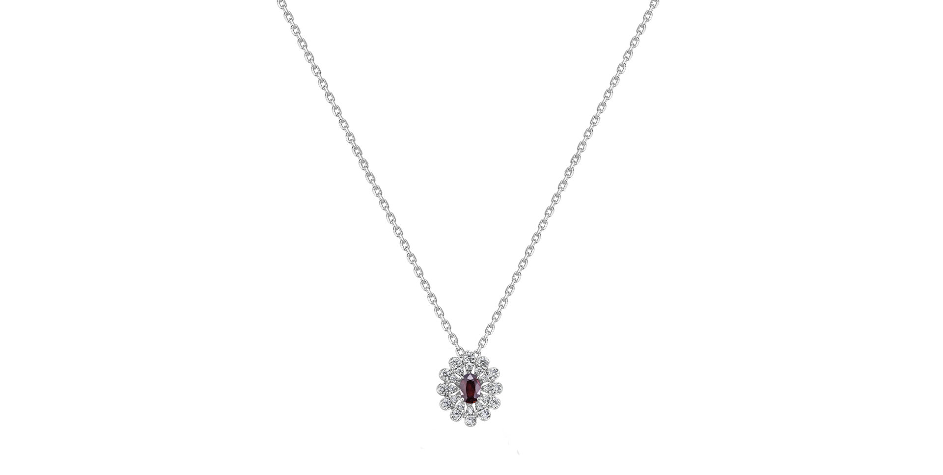 Náhrdelník s diamantmi a rubínom Floral Treasure