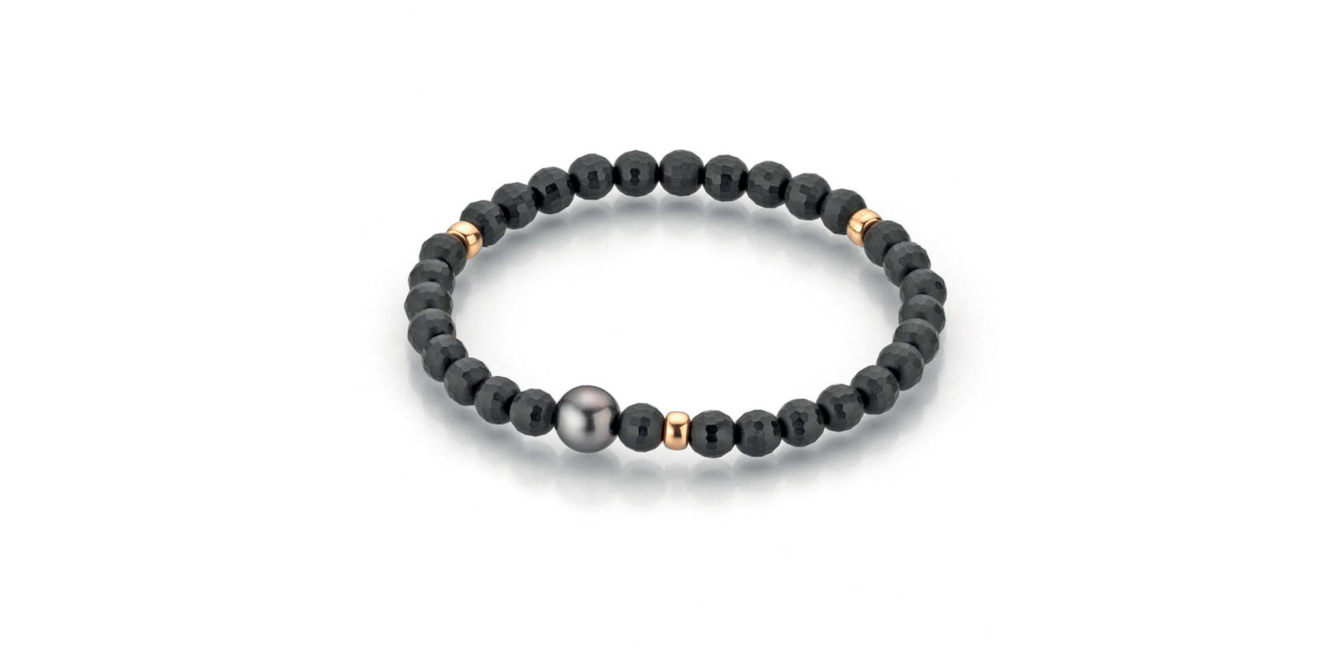 Náramok s onyxom a perlou Bold