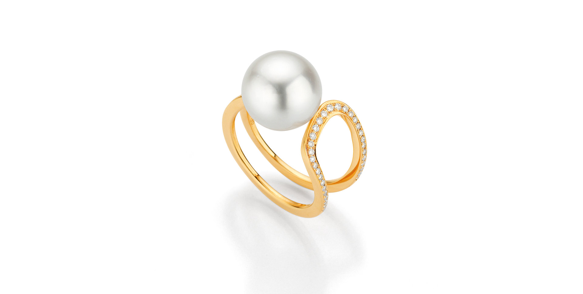 Prsteň s diamantmi a perlou Modern Classics