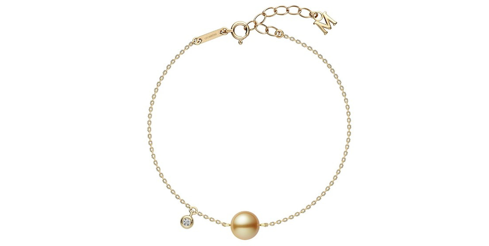 Náramok s diamantom a perlou Golden South Sea