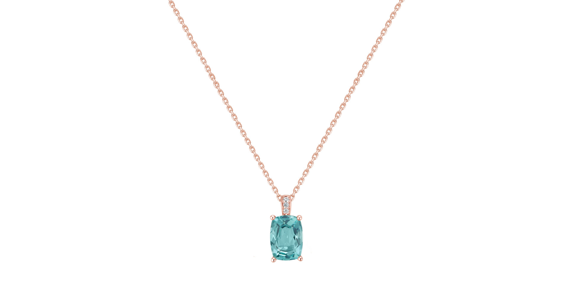 Náhrdelník s diamantmi a apatitom Aqua Lumos