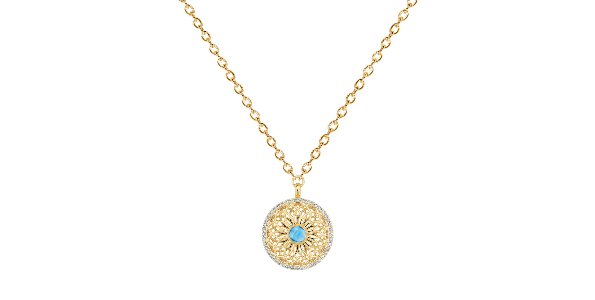 Náhrdelník s diamantmi a topásom Heart of Starlight