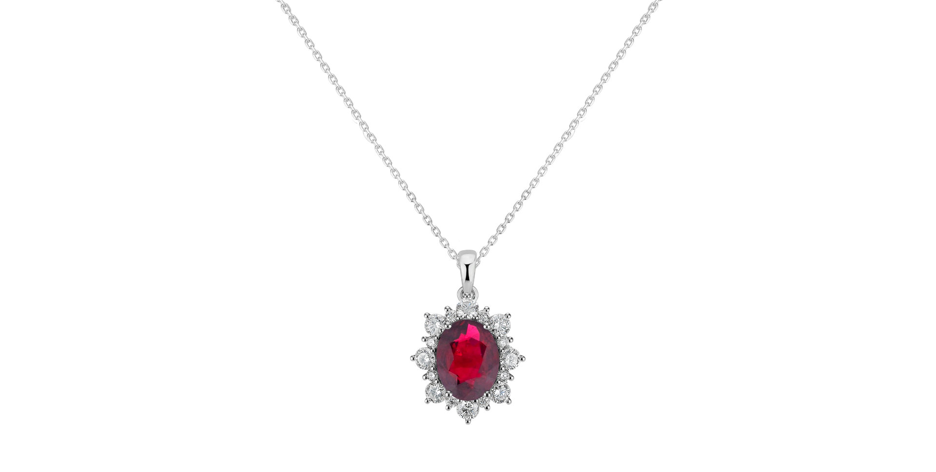Náhrdelník s diamantmi a rubínom Royal Aurora