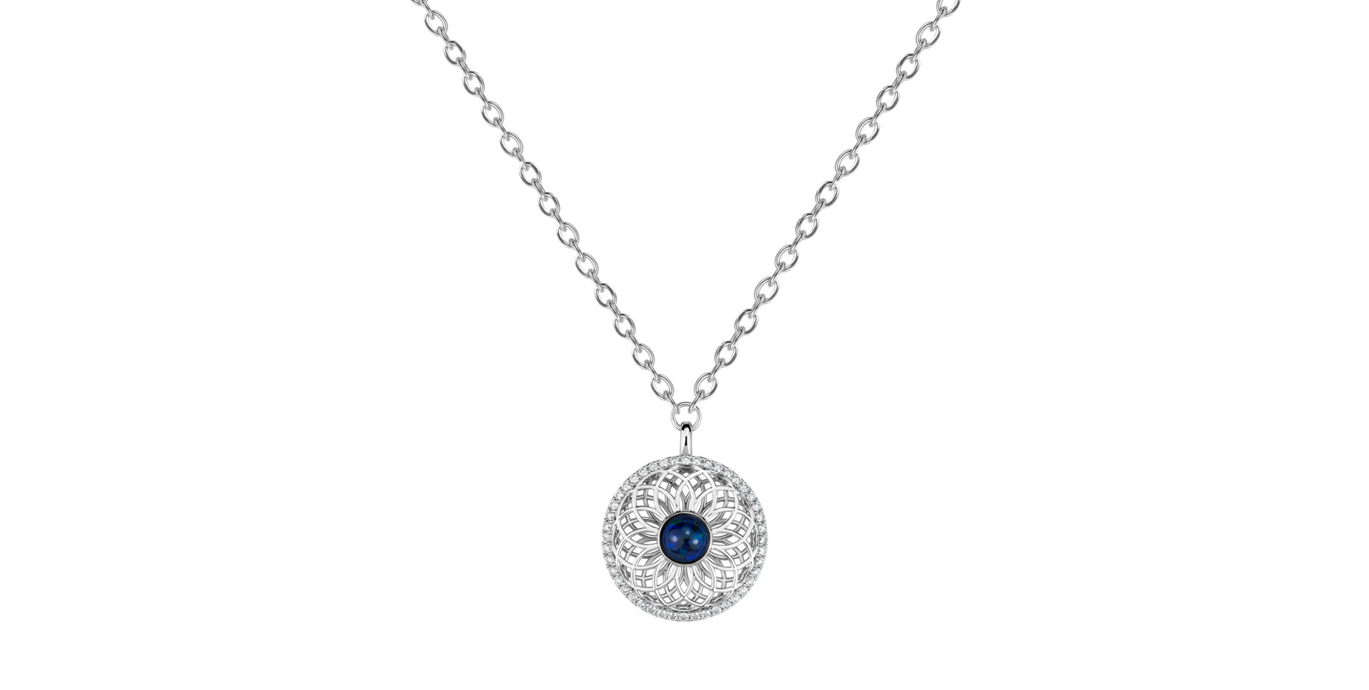 Náhrdelník s diamantmi a opálom Heart of Starlight