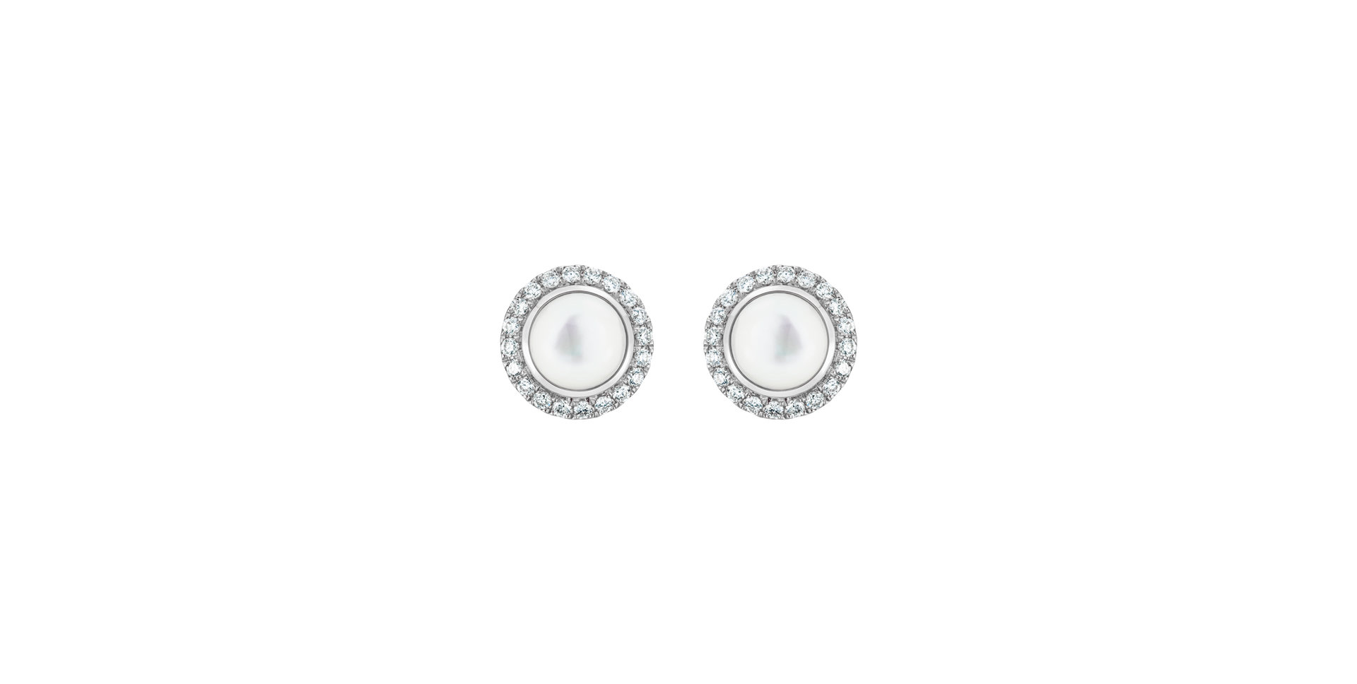 Náušnice s diamantmi a perlou Pure Pearl