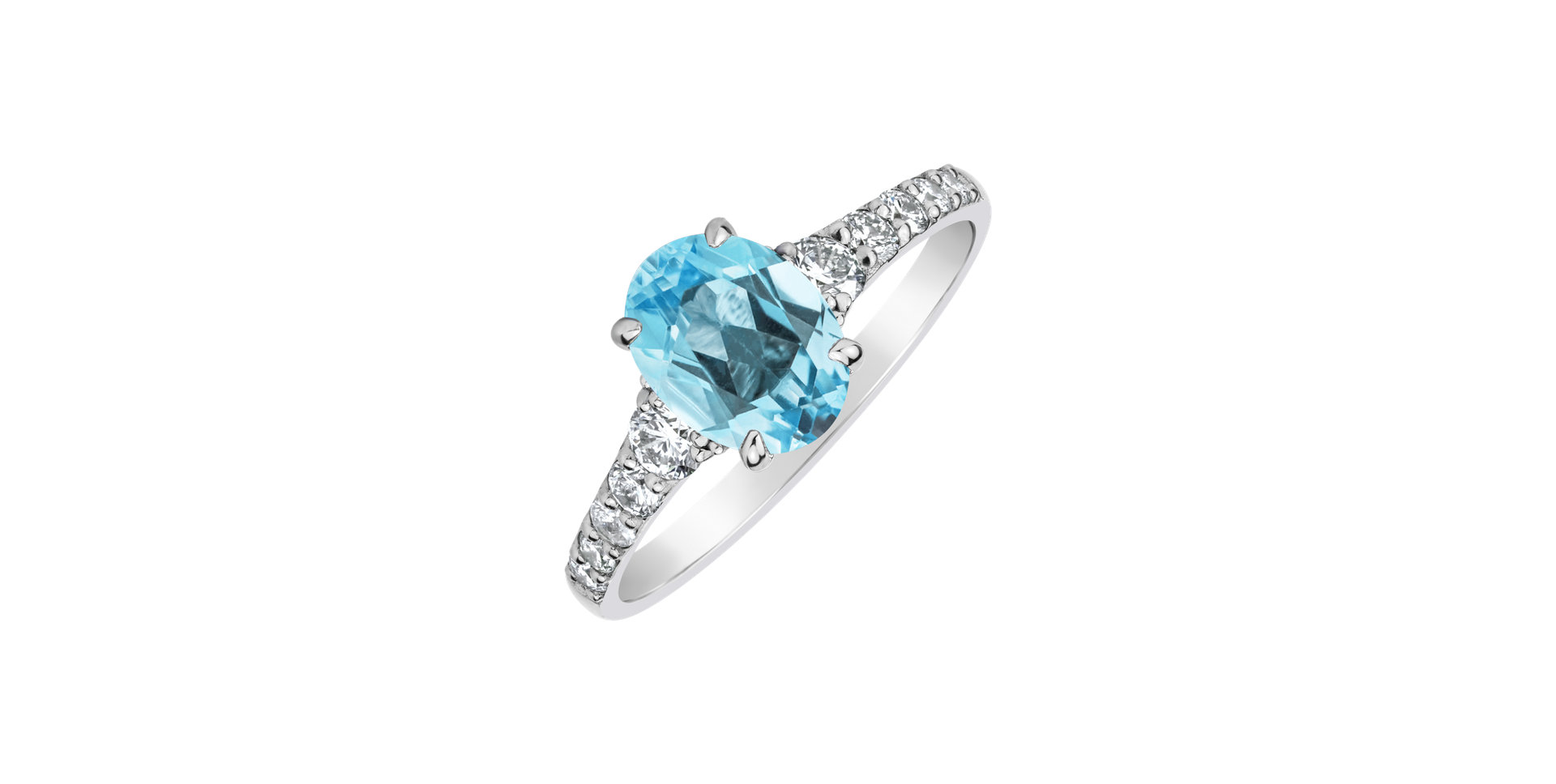 Prsteň s diamantmi a topásom sky Shimmering dazzle