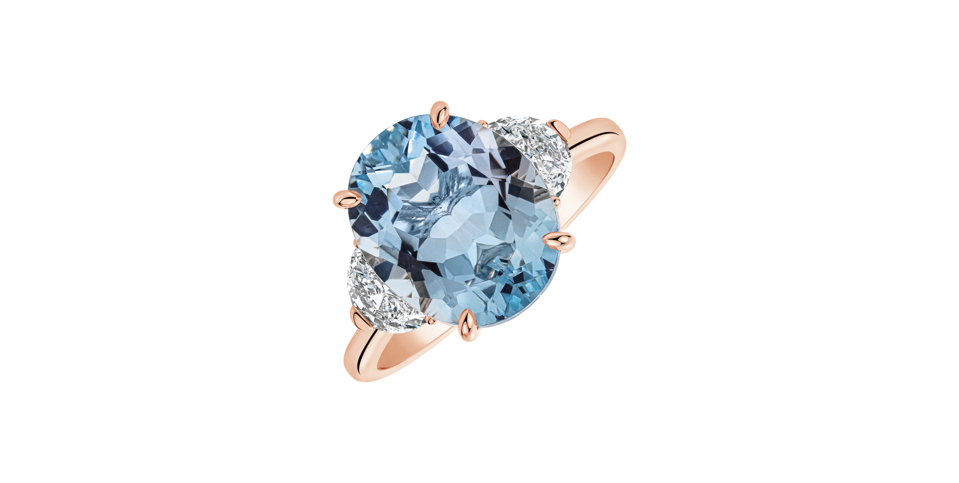 Prsteň s diamantmi a akvamarínom Dynasty Gem