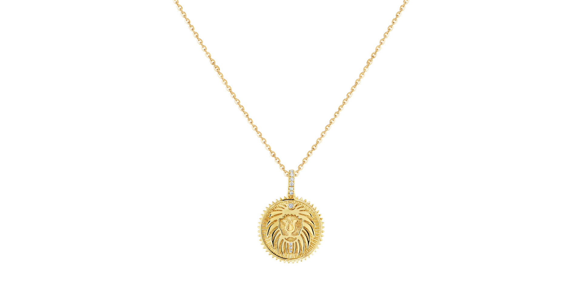 Náhrdelník s diamantmi Leo Medallion