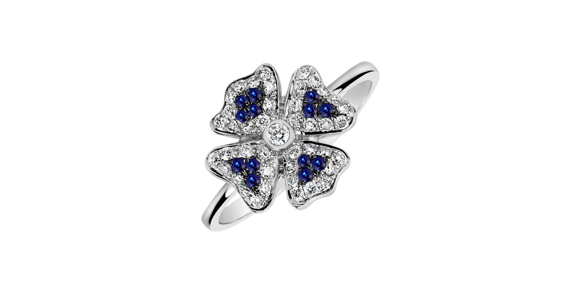 Prsteň s diamantmi a zafírmi Mystic Flower