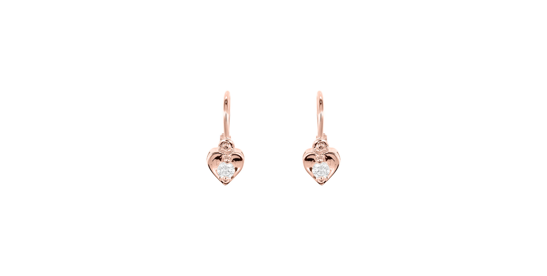 Detské náušnice s diamantom Little Heart