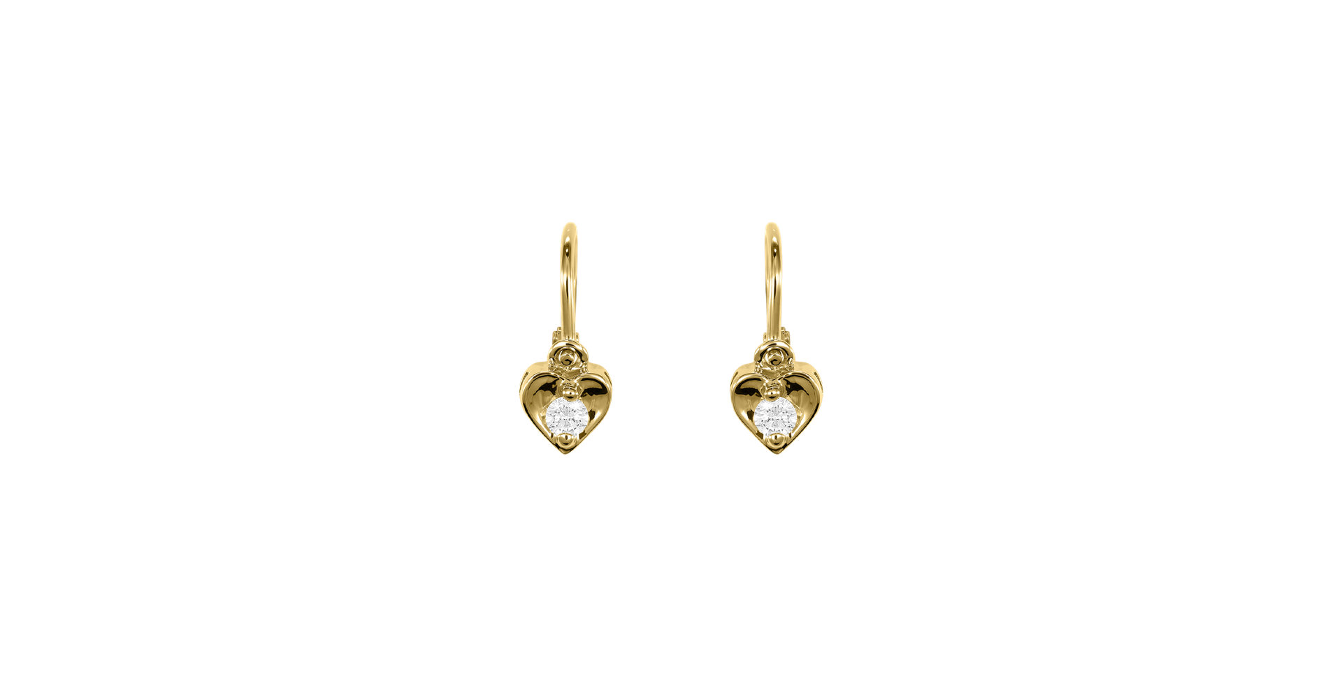 Detské náušnice s diamantom Little Heart