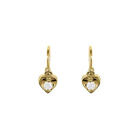 Detské náušnice s diamantom Little Heart