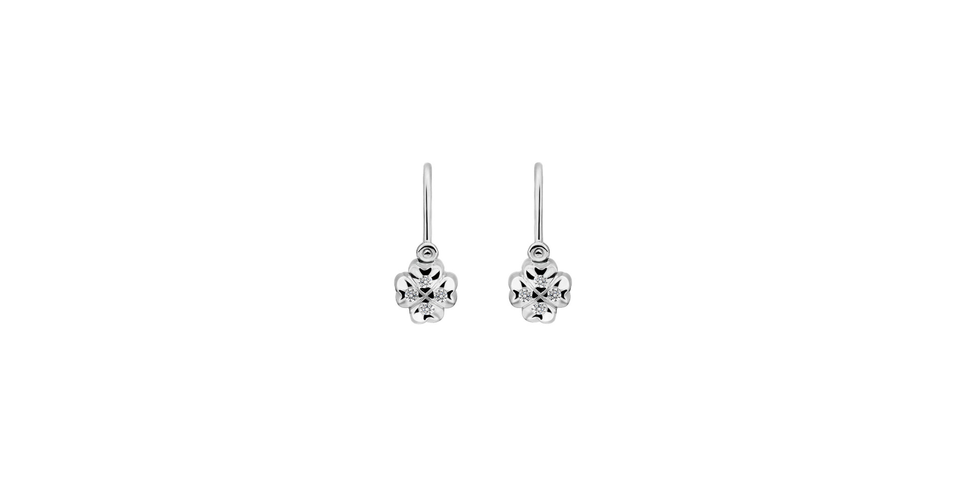 Detské náušnice s diamantmi Tiny Cloverleaf