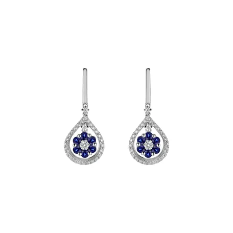Náušnice s diamantmi a zafírmi Juniper