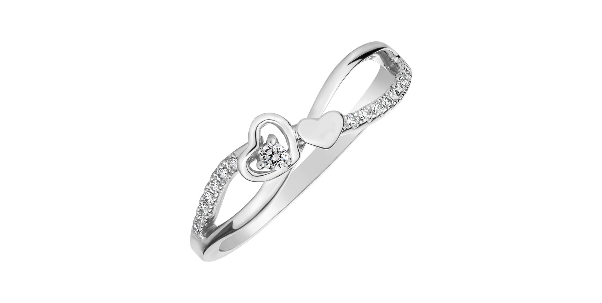 Prsteň s diamantmi Lovely Heart