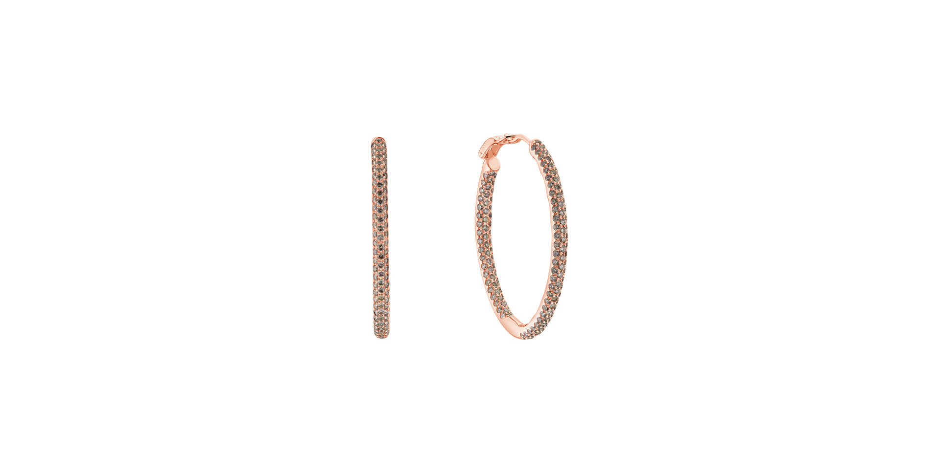 Náušnice s hnedými diamantmi Moonlight Rain