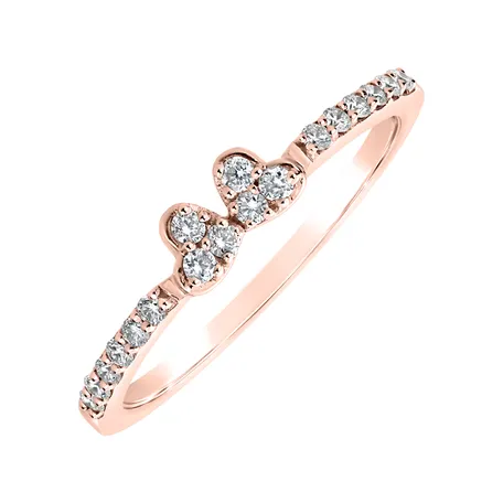 Prsteň s diamantmi Double Hearts