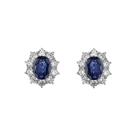 Náušnice s zafírom a diamantmi Moon Witchery
