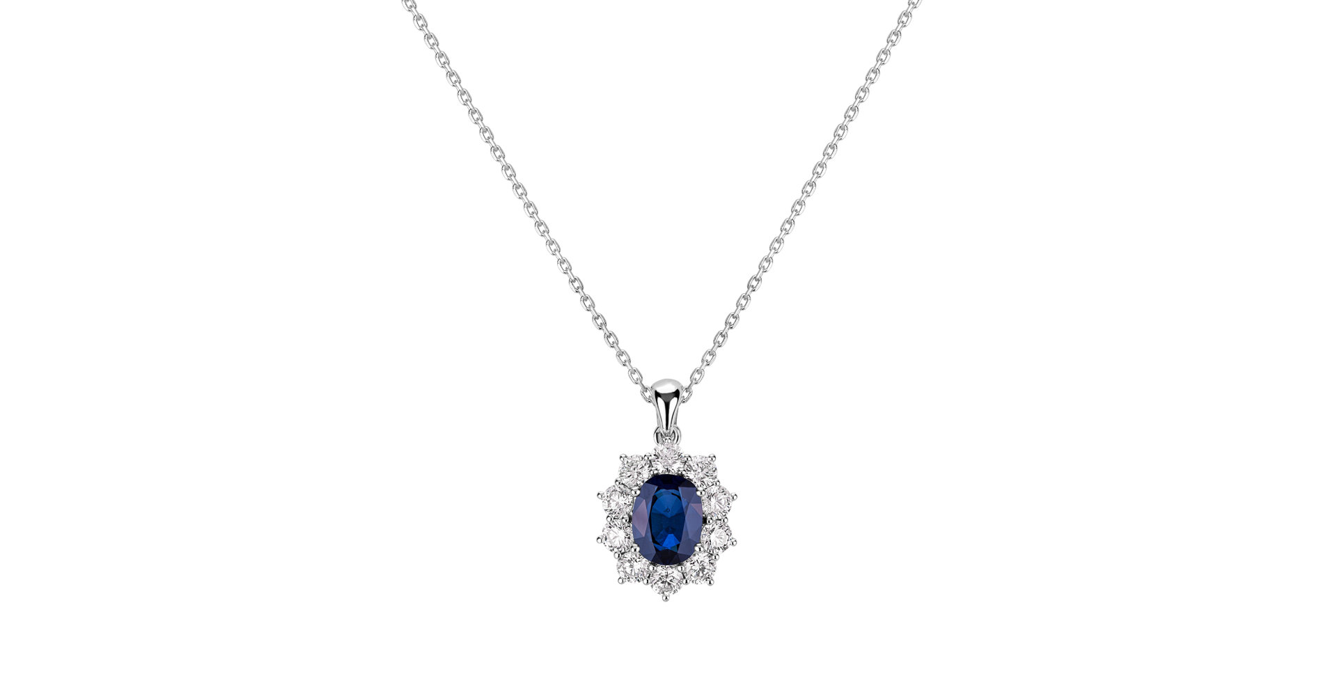 Přívěsok so zafírom a diamantmi Goddess Elegance
