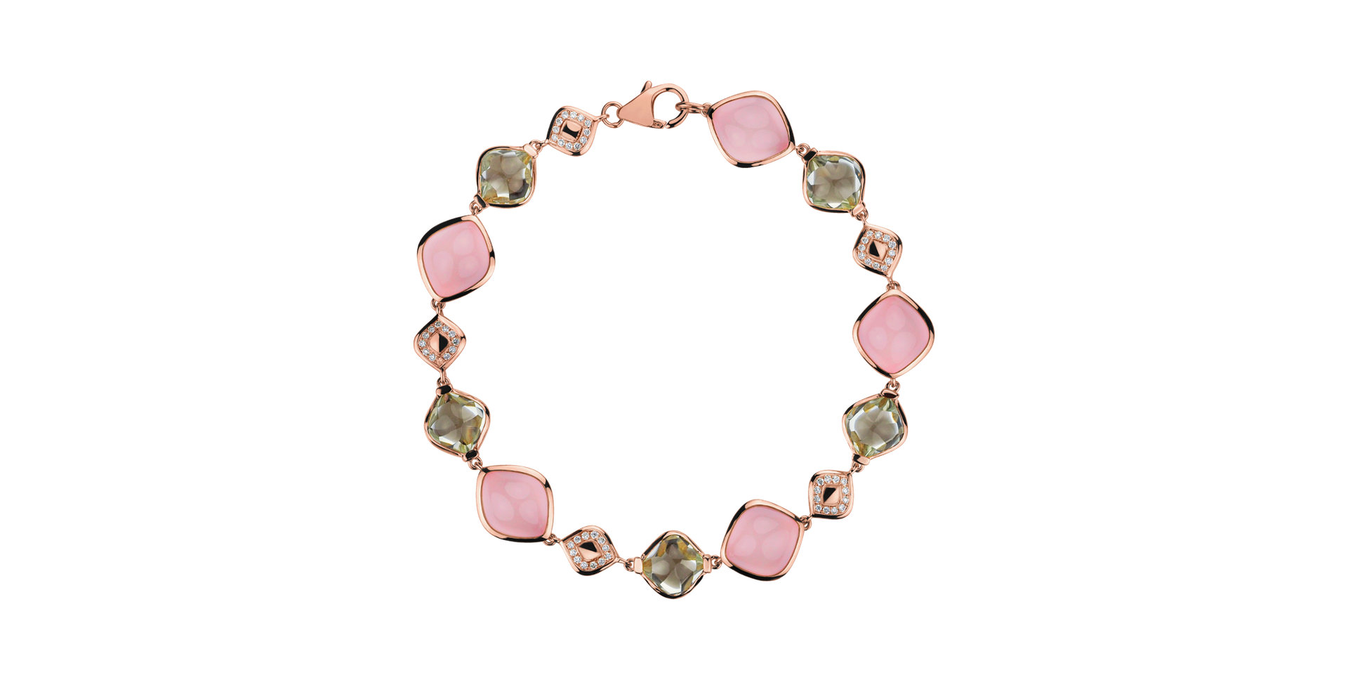 Náramok s diamantmi, ametystom a ruženínom Imposant Message