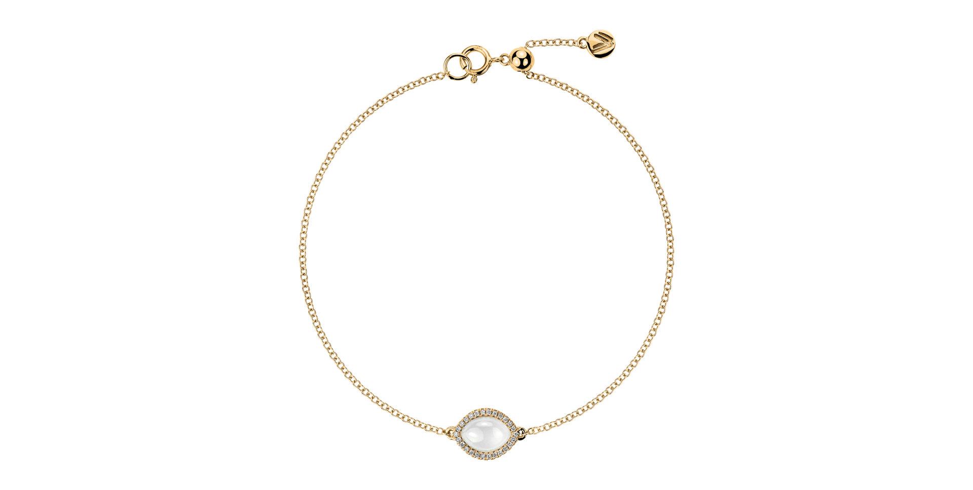 Náramok s diamantmi a mesačným kameňom Velora