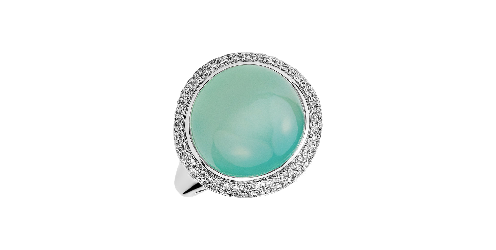 Prsteň s chalcedonom a diamantmi Bloom of Life