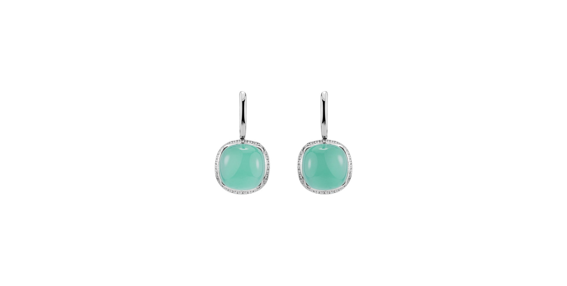 Náušnice s chalcedonom a diamantmi Mystic Drop