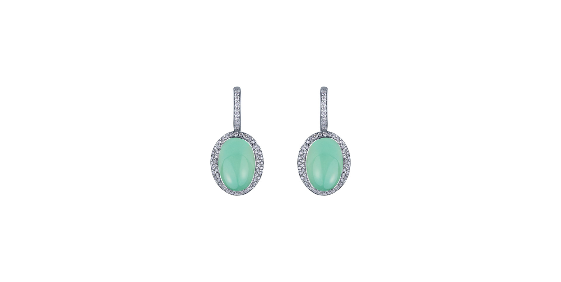 Náušnice s chalcedonom a diamantmi Endless Bloom