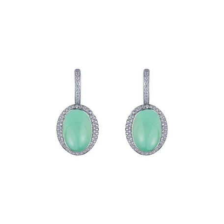 Náušnice s chalcedonom a diamantmi Endless Bloom