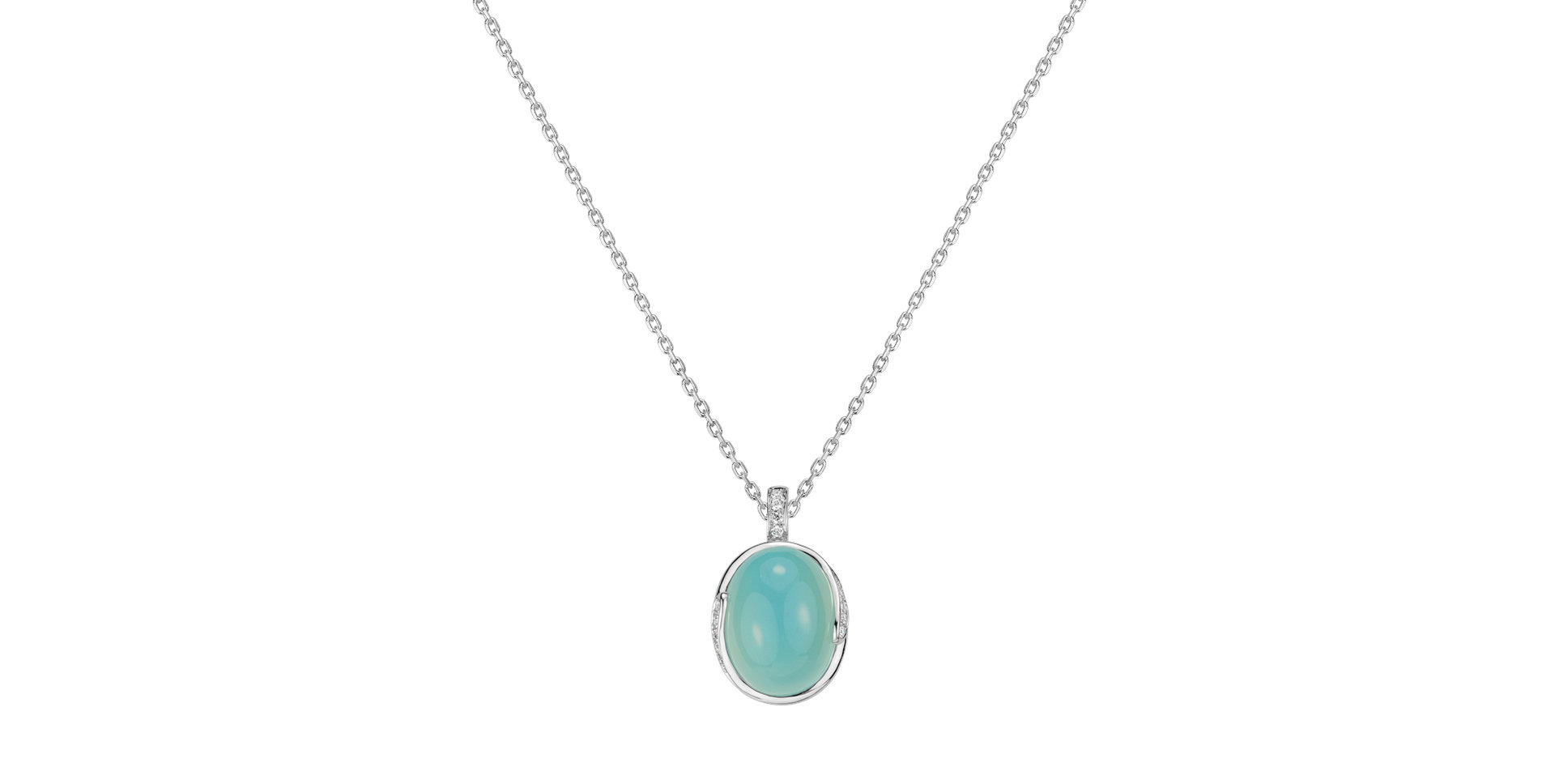 Prívesok s chalcedonom a diamantmi Bloom Bliss